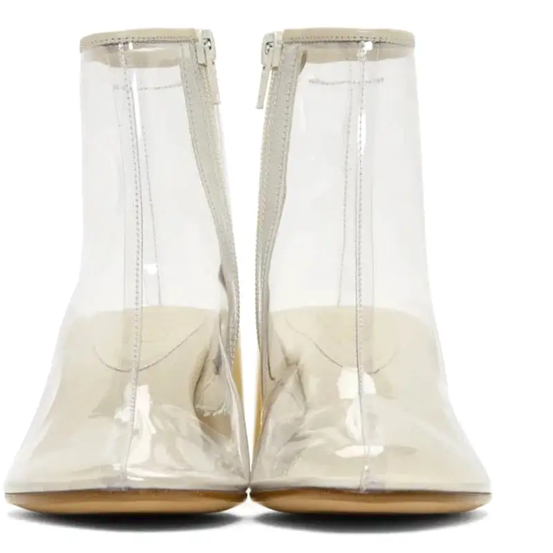 Transparent Side Zipper Ankle Pvc Boots