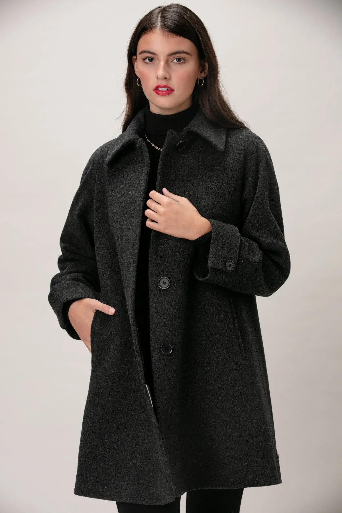 TRINITY Wool & Cashmere Swing Coat 3174