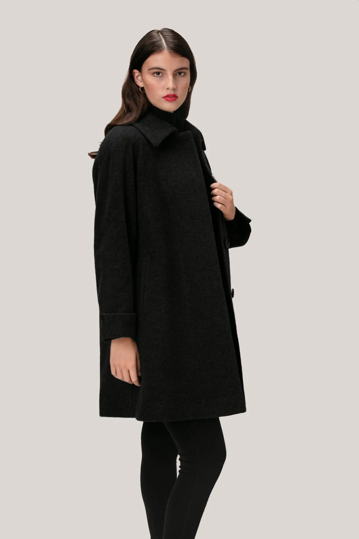 TRINITY Wool & Cashmere Swing Coat 3174