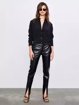 Vegan Leather Embossed Pant - The Bleeker