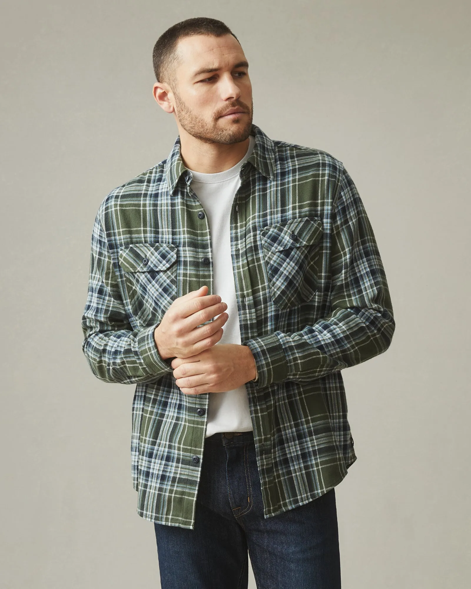 Vintage Flannel - Sage Plaid