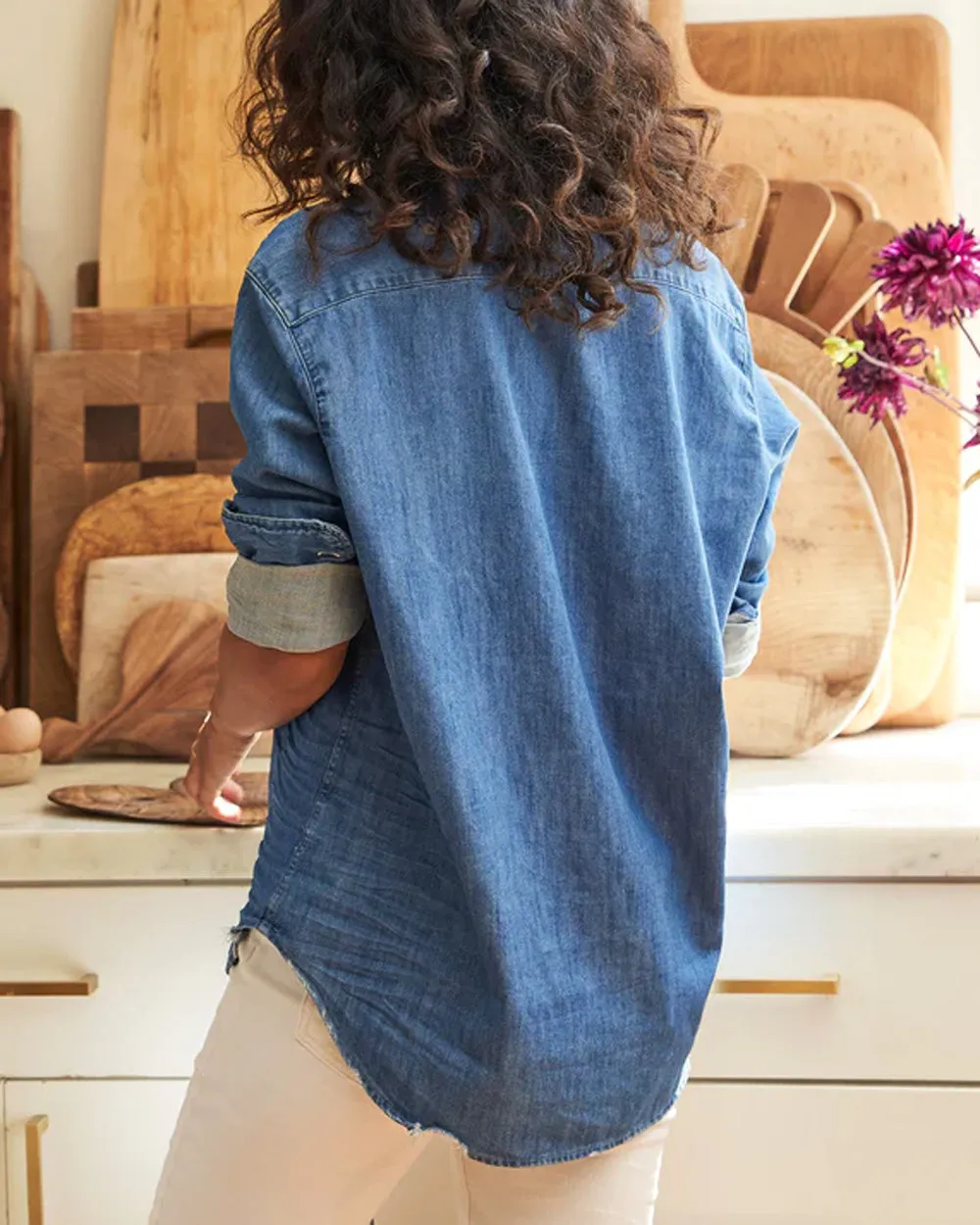 Vintage Stonewash Indigo Eileen Button Up Shirt