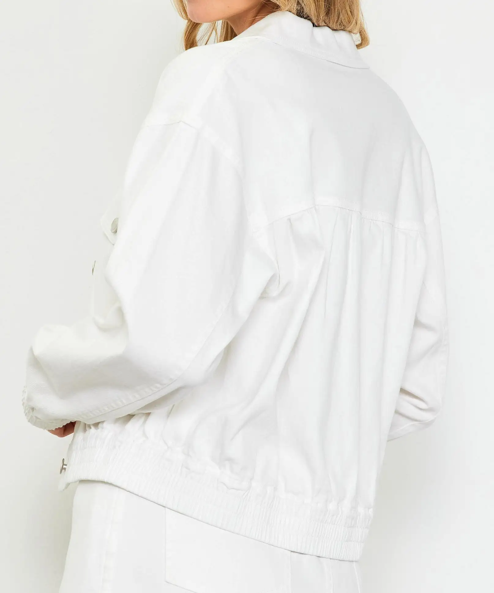 Washed Cotton Twill Jacket - White