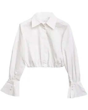 White Blythe Cotton Poplin Button Up Top