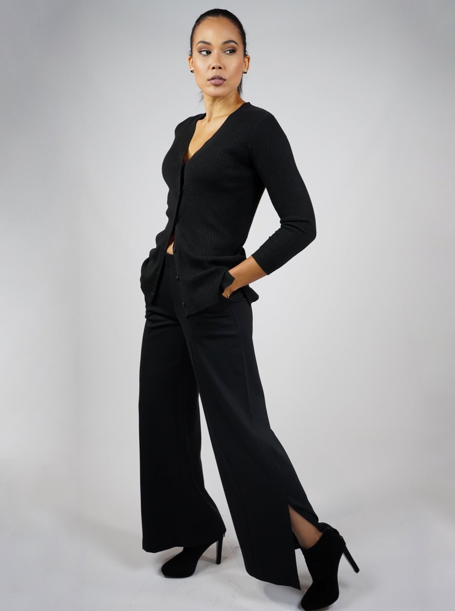 Wide Leg Lux Pant - The Carmine