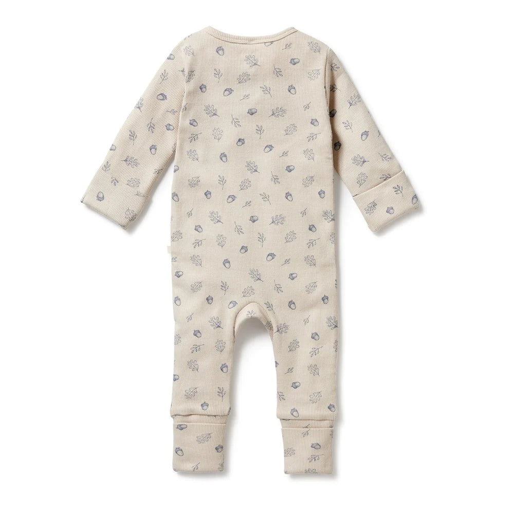 Wilson & Frenchy Organic Zipsuit with Feet - Falling Oak