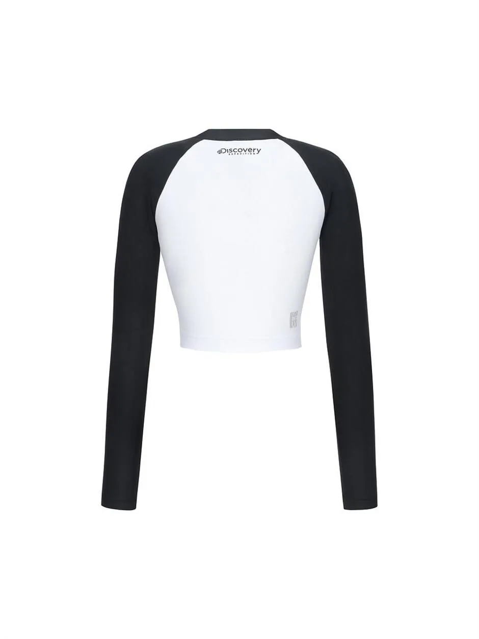 [WMS] Basic Logo Zip-Up Crop Rashguard L.Black