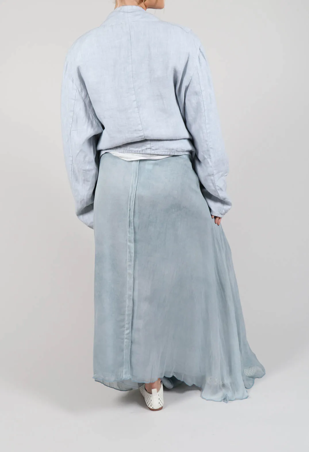 Wrap Silk Skirt in Original Cool Blue